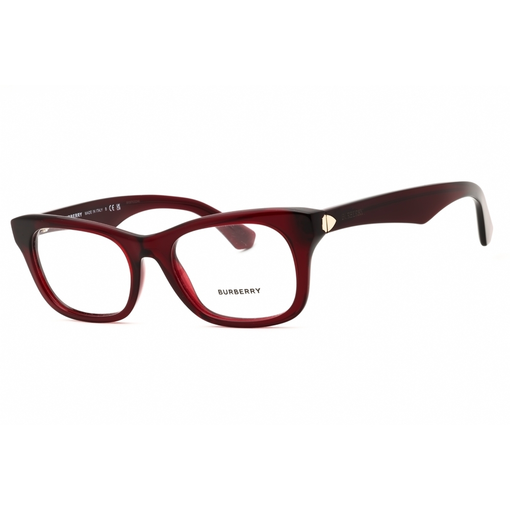NWT Burberry 0BE2422 Transparent Bordeaux Rectangle 52mm Eyeglasses